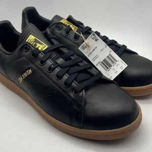 ADIDAS STAN SMITH Core Black Gum LEATHER casual ID1341 Shoes Men‎ 10.5 NWB